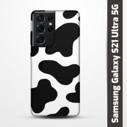 Pružný obal na Samsung Galaxy S21 Ultra 5G s motivem Cow