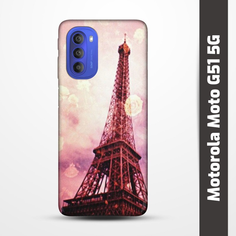 Pružný obal na Motorola Moto G51 5G s motivem Paris