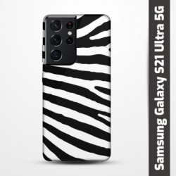 Pružný obal na Samsung Galaxy S21 Ultra 5G s motivem Zebra
