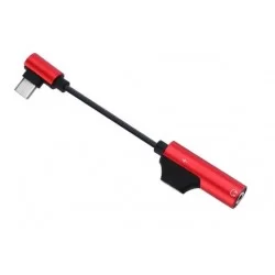 Adaptér na sluchátka | USB-C na 3,5mm Jack s USB-C-Červená