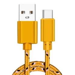 Pletený barevný 1m kabel Lightning-Žlutá