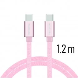 DATOVÝ KABEL SWISSTEN TEXTILE USB-C / USB-C 1,2 M-Růžová