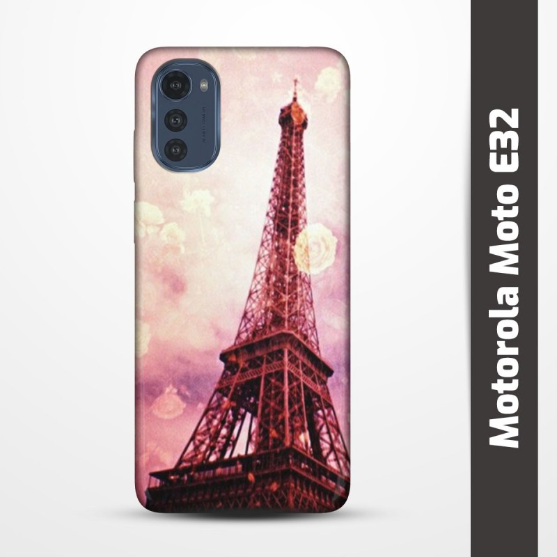 Pružný obal na Motorola Moto E32 s motivem Paris