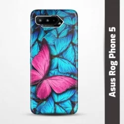Pružný obal na Asus Rog Phone 5 s motivem Modří motýli