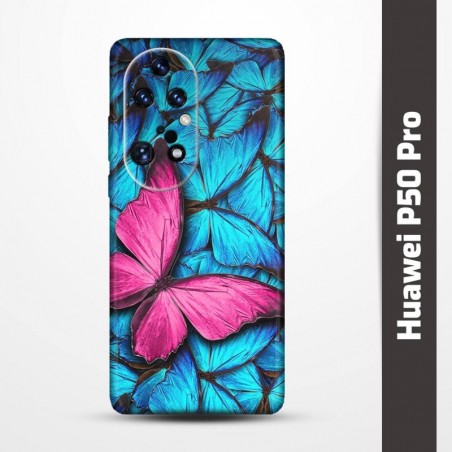 Pružný obal na Huawei P50 Pro s motivem Modří motýli