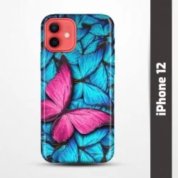 Pružný obal na iPhone 12 s motivem Modří motýli