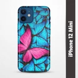 Pružný obal na iPhone 12 Mini s motivem Modří motýli