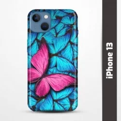 Pružný obal na iPhone 13 s motivem Modří motýli