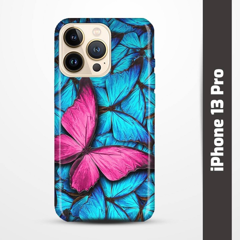 Pružný obal na iPhone 13 Pro s motivem Modří motýli