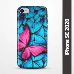 Pružný obal na iPhone SE 2020 s motivem Modří motýli