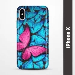 Pružný obal na iPhone X s motivem Modří motýli
