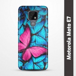 Pružný obal na Motorola Moto E7 s motivem Modří motýli