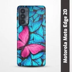 Pružný obal na Motorola Moto Edge 20 s motivem Modří motýli