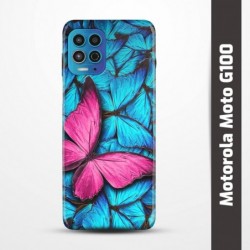 Pružný obal na Motorola Moto G100 s motivem Modří motýli
