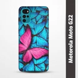 Pružný obal na Motorola Moto G22 s motivem Modří motýli