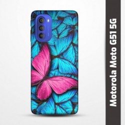 Pružný obal na Motorola Moto G51 5G s motivem Modří motýli