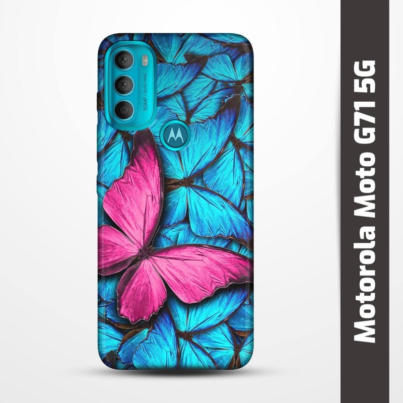 Pružný obal na Motorola Moto G71 5G s motivem Modří motýli