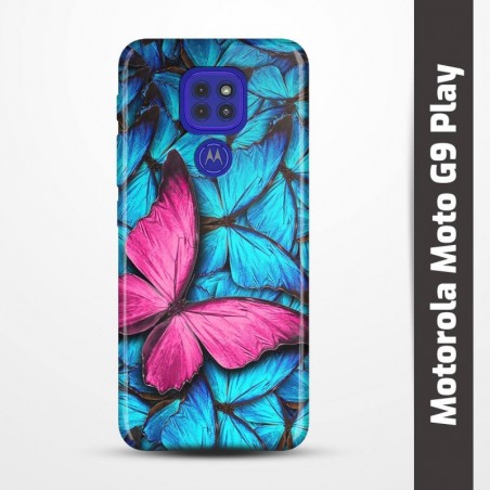Pružný obal na Motorola Moto G9 Play s motivem Modří motýli