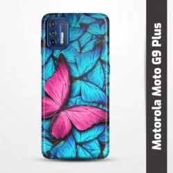 Pružný obal na Motorola Moto G9 Plus s motivem Modří motýli