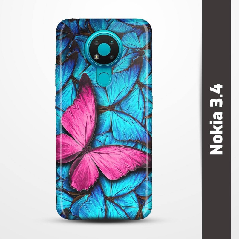 Pružný obal na Nokia 3.4 s motivem Modří motýli
