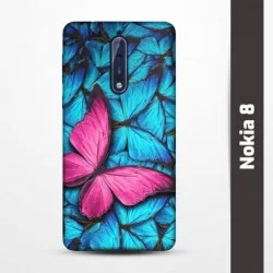 Pružný obal na Nokia 8 s motivem Modří motýli
