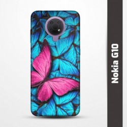 Pružný obal na Nokia G10 s motivem Modří motýli