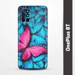Pružný obal na OnePlus 8T s motivem Modří motýli