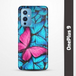 Pružný obal na OnePlus 9 s motivem Modří motýli