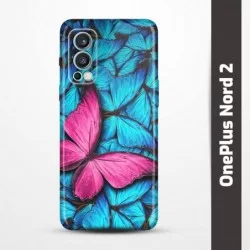 Pružný obal na OnePlus Nord 2 s motivem Modří motýli