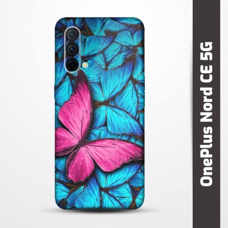 Pružný obal na OnePlus Nord CE 5G s motivem Modří motýli