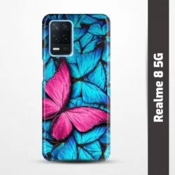 Pružný obal na Realme 8 5G s motivem Modří motýli