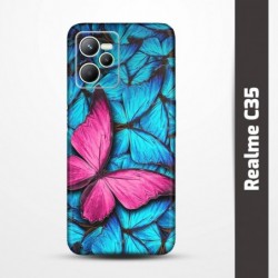 Pružný obal na Realme C35 s motivem Modří motýli