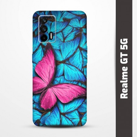 Pružný obal na Realme GT 5G s motivem Modří motýli