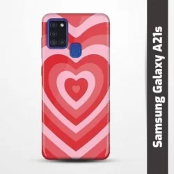 Pružný obal na Samsung Galaxy A21s s motivem Srdce