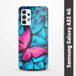 Pružný obal na Samsung Galaxy A32 4G s motivem Modří motýli