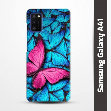 Pružný obal na Samsung Galaxy A41 s motivem Modří motýli