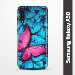 Pružný obal na Samsung Galaxy A50 s motivem Modří motýli