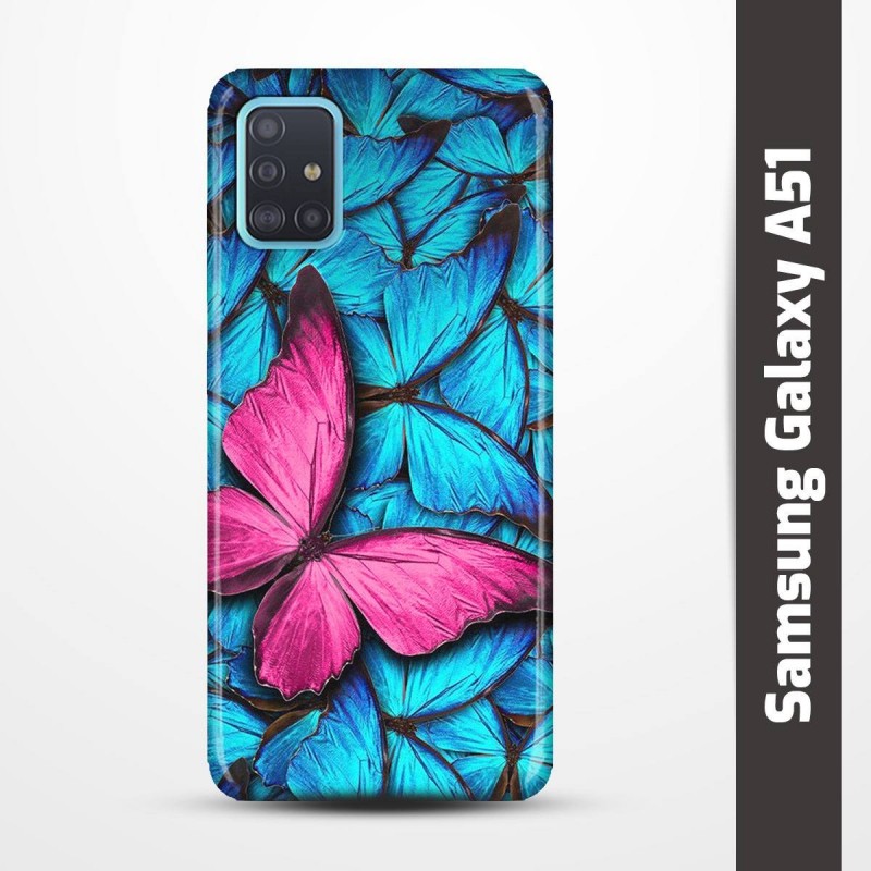 Pružný obal na Samsung Galaxy A51 s motivem Modří motýli