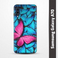 Pružný obal na Samsung Galaxy A70 s motivem Modří motýli