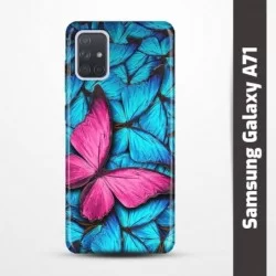 Pružný obal na Samsung Galaxy A71 s motivem Modří motýli