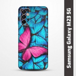 Pružný obal na Samsung Galaxy M23 5G s motivem Modří motýli