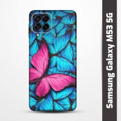 Pružný obal na Samsung Galaxy M53 5G s motivem Modří motýli