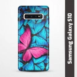 Pružný obal na Samsung Galaxy S10 s motivem Modří motýli