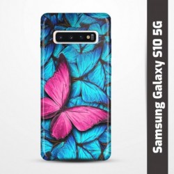 Pružný obal na Samsung Galaxy S10 5G s motivem Modří motýli