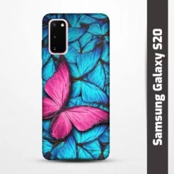 Pružný obal na Samsung Galaxy S20 s motivem Modří motýli