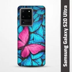 Pružný obal na Samsung Galaxy S20 Ultra s motivem Modří motýli