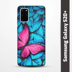 Pružný obal na Samsung Galaxy S20+ s motivem Modří motýli