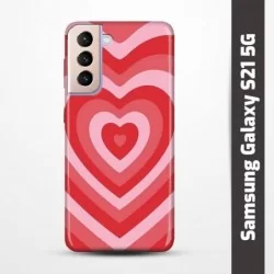 Pružný obal na Samsung Galaxy S21 5G s motivem Srdce