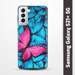 Pružný obal na Samsung Galaxy S21+ 5G s motivem Modří motýli