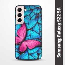 Pružný obal na Samsung Galaxy S22 5G s motivem Modří motýli